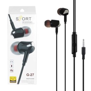 هندزفری با سیم Sport مدل G-27 - مشکی -