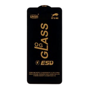 محافظ صفحه نمایش شیشه ای درجه یک Xiaomi Redmi Note 12 4G / Redmi Note 12 5G / Poco X5 / Honor X8 / X8A / X10 / Realme 11 / Oppo A98 / Oppo A58 / Note 12R Pro - Full Cover OG - ESD OVOG